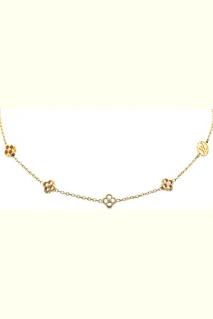 LOUIS VUITTON Collar bañado en oro con dije de flor 1990-2024