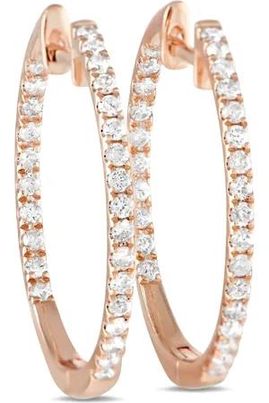 LB Exclusive Aretes Inside-Out en oro rosa de 14kt con diamantes