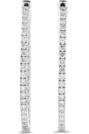 LB Exclusive Arracadas en oro blanco de 14kt con diamante
