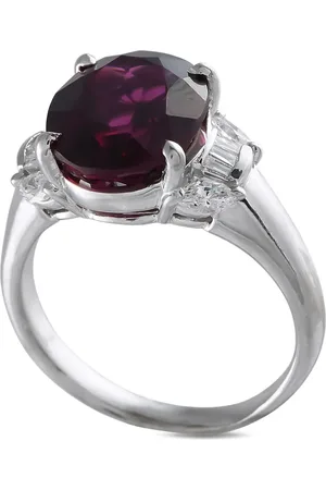 LB Exclusive Anillo en platino con diamante y granate