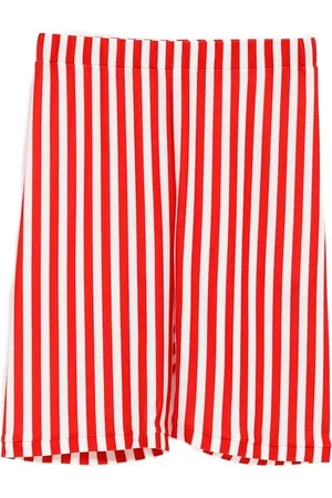 Duran Lantink Shorts asimétricos con motivo de rayas
