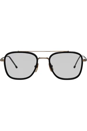 Thom Browne Lentes de sol con armazón estilo piloto de titanio