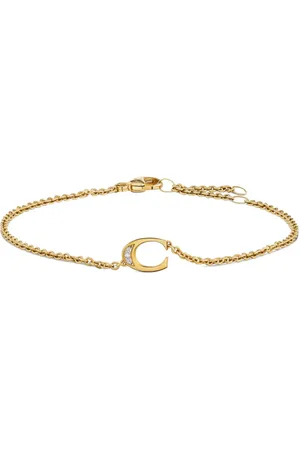 David Yurman Pulsera Petite Pavé Initial en oro amarillo de 18kt con diamantes