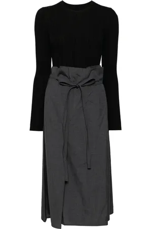 Less Vestido manga larga con diseño patchwork