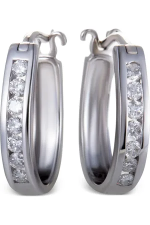 LB Exclusive Aretes en oro blanco de 14kt con diamante