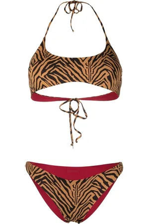 FISICO Bikini tipo bandeau con animal print