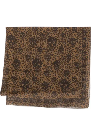 Alexander McQueen Mascada con estampado de leopardo