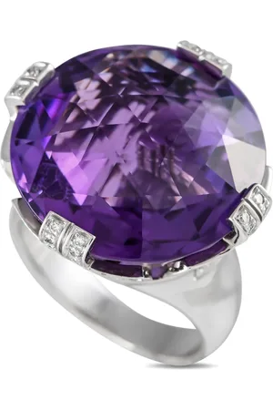 Bvlgari Anillo Parentesi en oro blanco de 18kt con diamantes y amatista