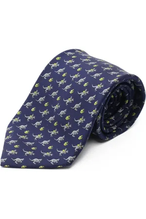 Hermès Corbata de seda con motivo Kangaroo 2010
