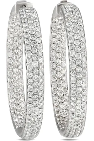 LB Exclusive Arracadas Inside-Outen oro blanco de 14kt y diamante