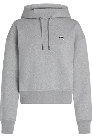 Karl Lagerfeld Hoodie corta con parche Ikon