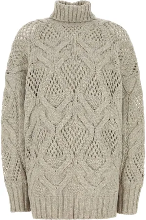 Sportmax Suéter en tejido de ochos con cuello vuelto