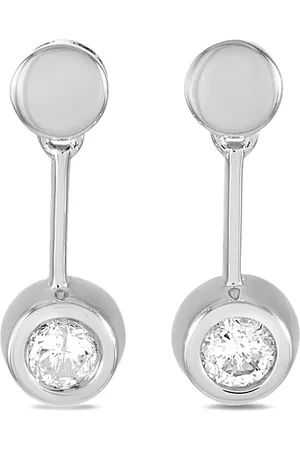 LB Exclusive Aretes en oro blanco de 14kt con diamante