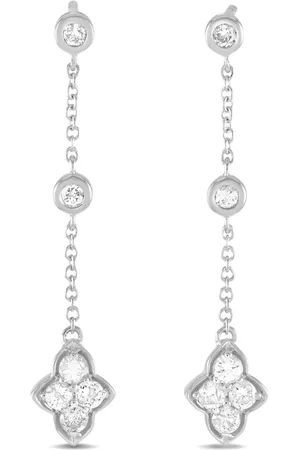 LB Exclusive Aretes en oro blanco de 14kt con diamante