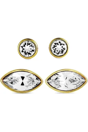 Swarovski Set de aretes Harley en oro amarillo de 14kt