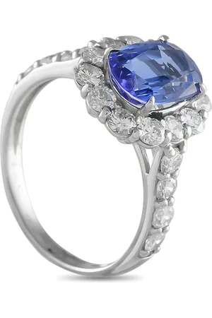 LB Exclusive Anillo en platino con diamante y tanzanita