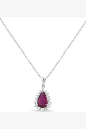 LB Exclusive Collar en oro blanco de 18kt con diamantes y turmalina