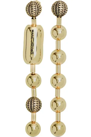 Marc Jacobs Aretes de cadena con logo grabado