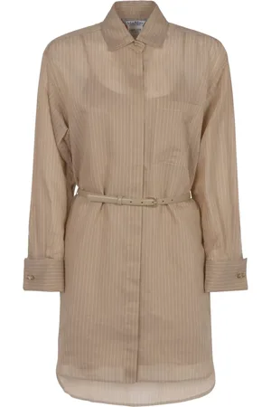 Max Mara Vestido camisero con rayas estampadas y cinturón