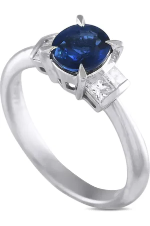 LB Exclusive Anillo en platino con diamantes y zafiro