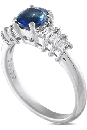 LB Exclusive Anillo en platino con diamantes y zafiro