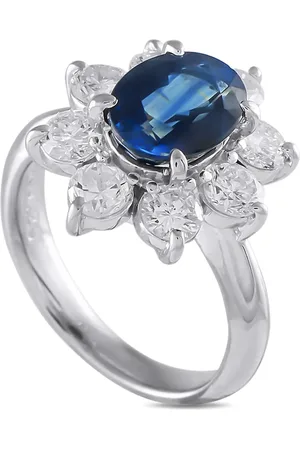 LB Exclusive Anillo en platino con diamantes y zafiro