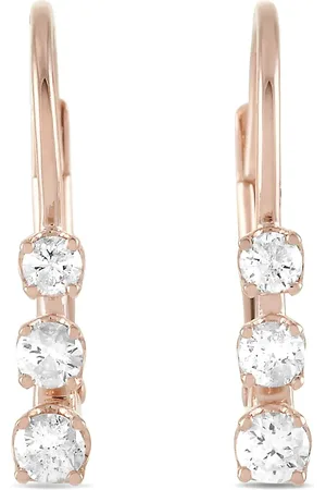 LB Exclusive Aretes en oro rosa de 14kt con diamante