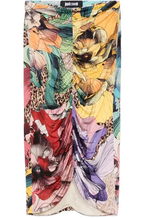 Roberto Cavalli Falda midi con estampado floral