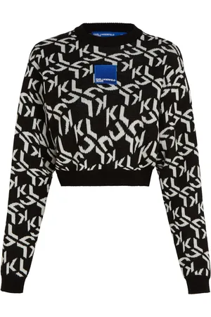 Karl Lagerfeld Suéter corto con monograma en jacquard