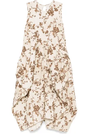 UMA WANG Vestido midi con estampado floral