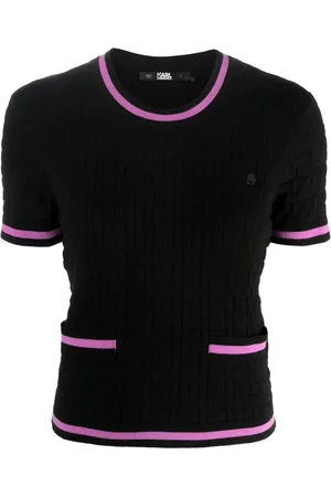 Karl Lagerfeld Top tejido con ribete en contraste