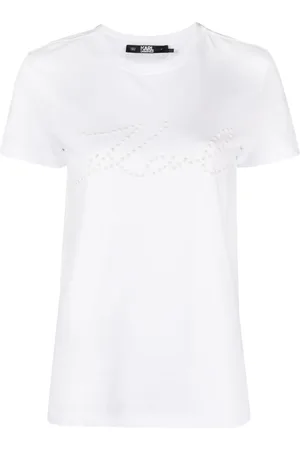 Karl Lagerfeld Playera con logo estampado y detalles