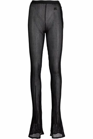 Courrèges Pantalones con bordado transparente