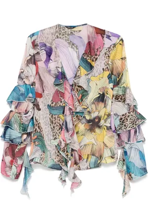 Roberto Cavalli Camisa de gasa con estampado floral
