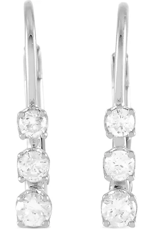 LB Exclusive Aretes en oro blanco de 14kt con diamante