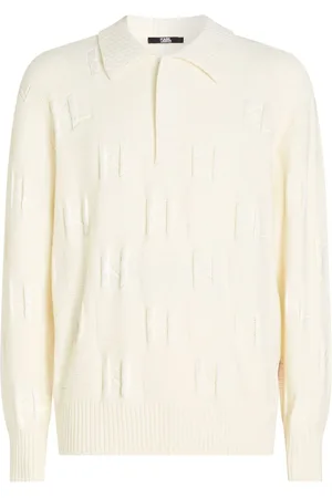 Karl Lagerfeld Playera tipo polo tejida con monograma KL