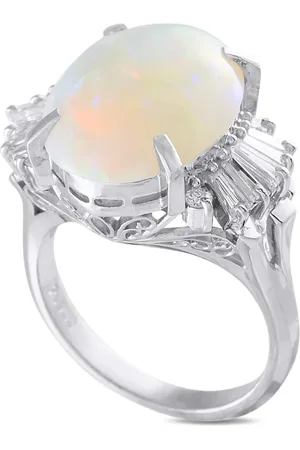 LB Exclusive Anillo en platino con diamante y ópalo
