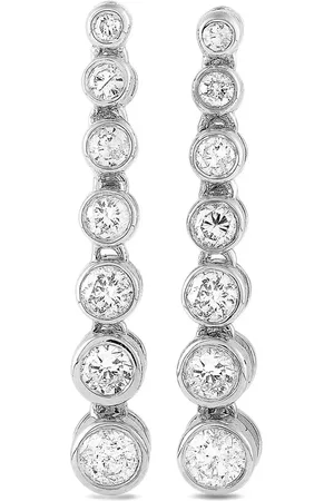LB Exclusive Aretes en oro blanco de 14kt con diamante