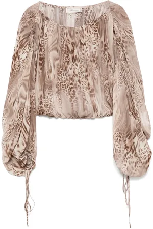 BLUMARINE Blusa con estampado de leopardo