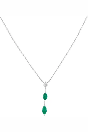 LB Exclusive Collar en oro blanco de 18kt con diamante y esmeralda