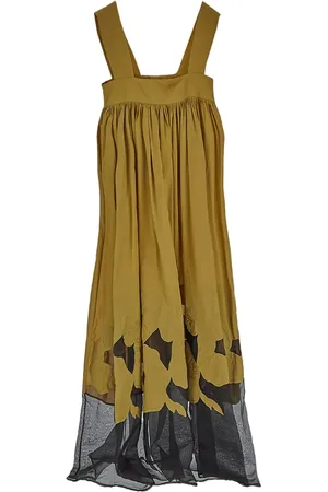GENTRYPORTOFINO Vestido tejido de canalé con pliegues en la falda