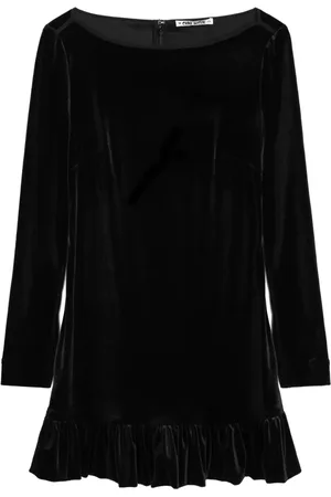 Ciao Lucia Vestido de terciopelo con dobladillo de volantes