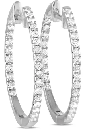LB Exclusive Arracadas Inside-Outen oro blanco de 14kt y diamante