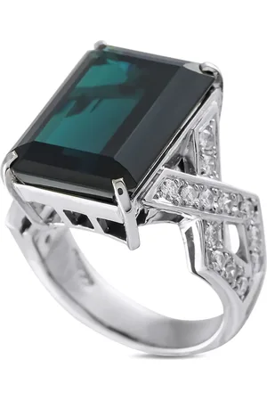 LB Exclusive Anillo en platino con diamantes y turmalina