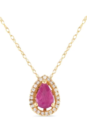 LB Exclusive Collar en oro amarillo de 14kt con diamante y rubí
