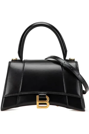 Balenciaga Bolsa satchel Hourglass pequeña de piel con asa en la parte superior 2020