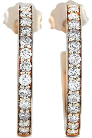 LB Exclusive Aretes en oro rosa de 14kt con diamante