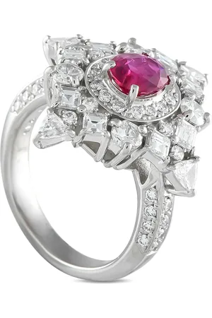 LB Exclusive Anillo en platino con diamante y rubí