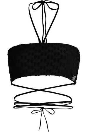 Karl Lagerfeld Top de bikini estilo bandeau con monograma KL