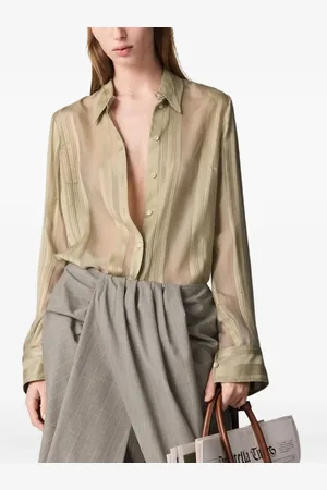 Stella McCartney Camisa traslúcida a rayas